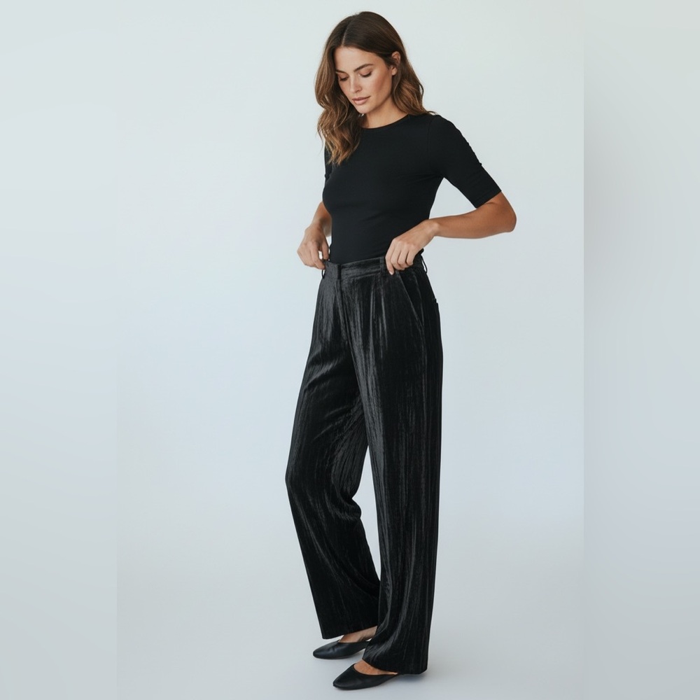 Soft Velour Wide-Leg Pants – Chic Everyday Wear